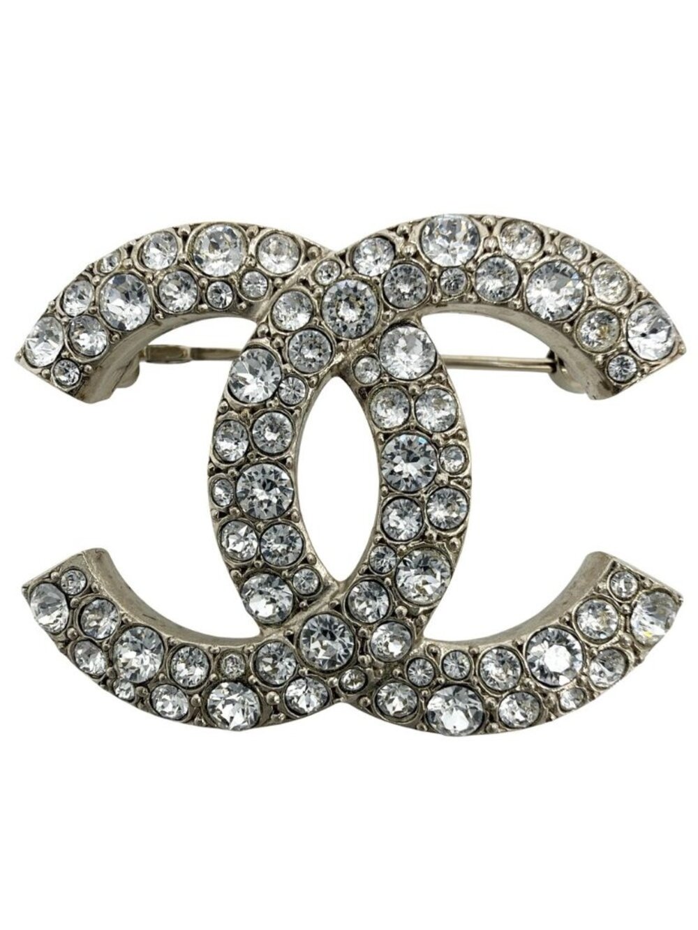 Chanel Brooch CC Logo Rhinestone Gold